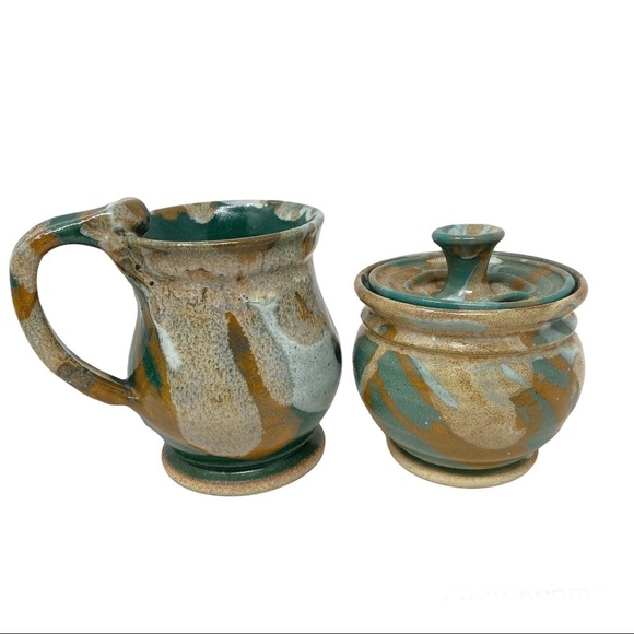 2 Piece Old Pottery Mug and Sugar Dish. Old Fart/Sweet n Low Camouflage Design - Picture 2 of 8